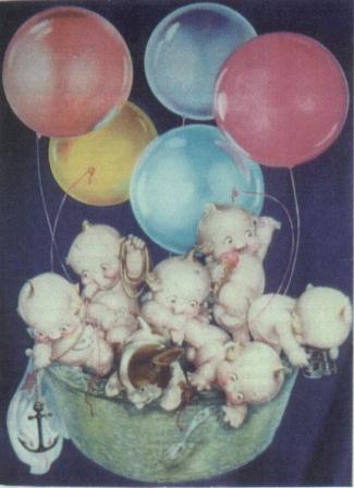 HotAirBalloon of Kewpies with Ice Cream